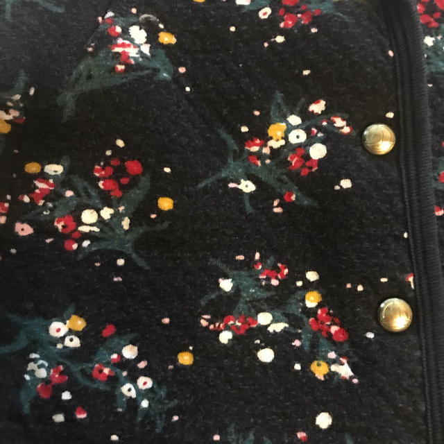 PETIT BATEAU(プチバトー)のプチバトー ネイビー花柄カーディガン7080 キッズ/ベビー/マタニティのベビー服(~85cm)(カーディガン/ボレロ)の商品写真