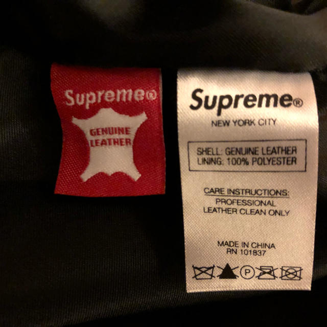 Supreme leather anorak サイズL