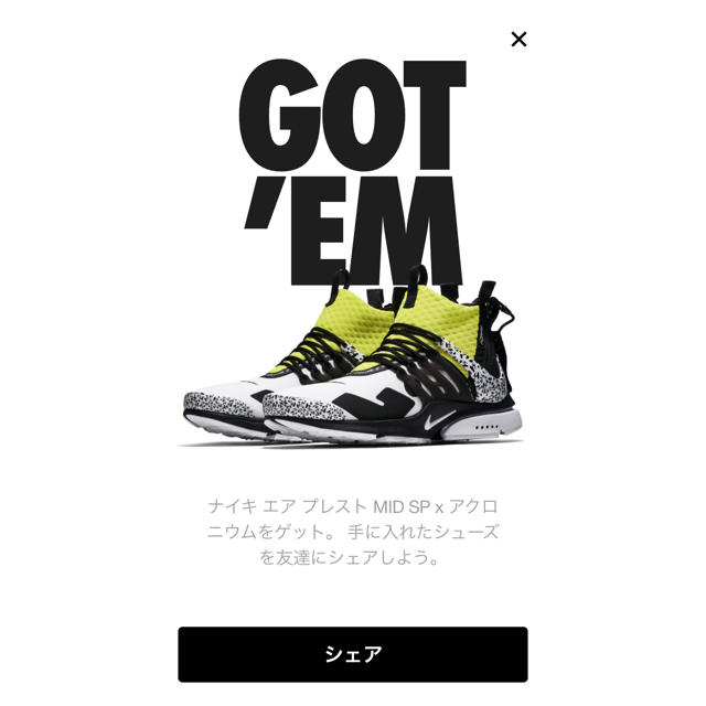 AIR PRESTO MID UTILITY×ACRONYM 28.0センチ