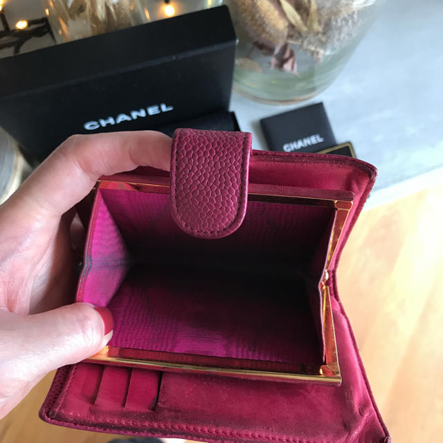 CHANEL - CHANEL シャネル キャビアスキン 財布 サイフ 二つ折り ピンクの通販 by COCO｜シャネルならラクマ