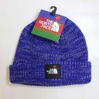 ザノースフェイス(THE NORTH FACE)のノースフェイス ノードストローム ニット帽 ボックスロゴ 紫MIX 180625(ニット帽/ビーニー)