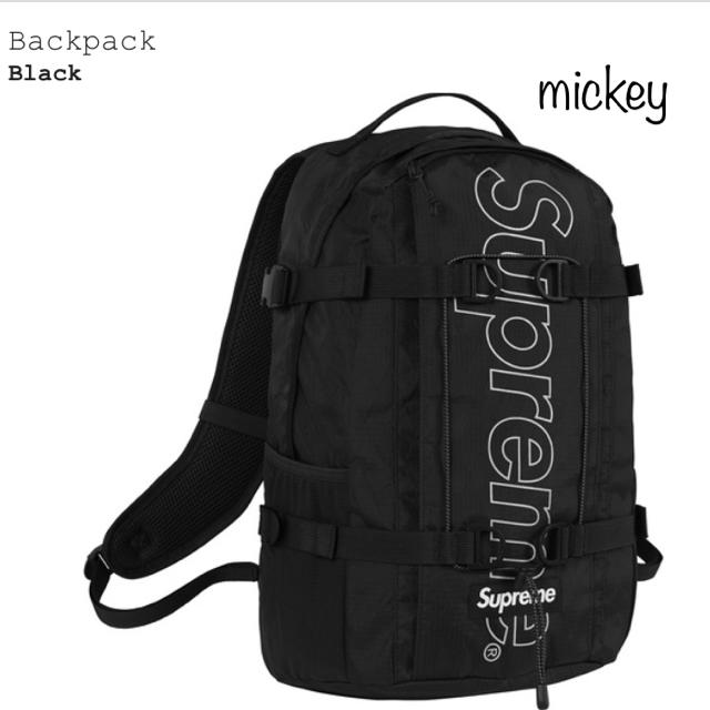 バッグパック/リュックSupreme backpack 2018AW オンライン購入 ブラック