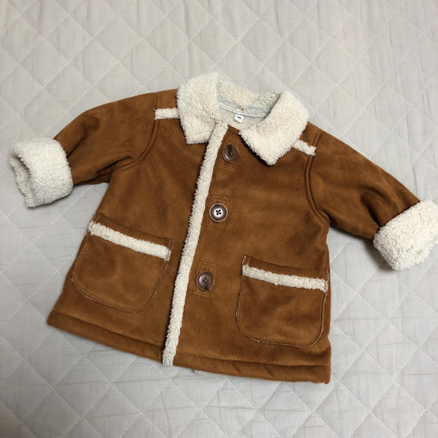 MUJI (無印良品)(ムジルシリョウヒン)のムートン風コート キッズ/ベビー/マタニティのベビー服(~85cm)(ジャケット/コート)の商品写真