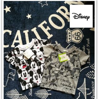 ディズニー(Disney)の新品未使用　Disney  mickey Tシャツ　80サイズ　2枚セット(Ｔシャツ)