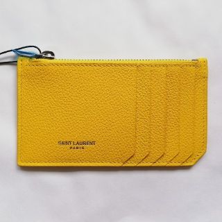 サンローラン(Saint Laurent)のFRAGMENT ZIPPED CARD CASE IN YELLOW(名刺入れ/定期入れ)