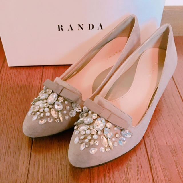 randa リボン ビジュー パンプス 美品