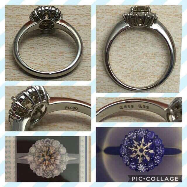 ご専用です★新品★鑑定書付★✨綺麗なダイヤ計1.168ct✨大粒0.838ct✨ レディースのアクセサリー(リング(指輪))の商品写真