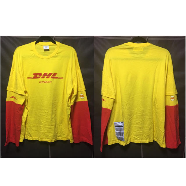 Balenciaga(バレンシアガ)の値下げありvetements x DHLオーバーサイズロングTシャツ 正規品 メンズのトップス(Tシャツ/カットソー(七分/長袖))の商品写真