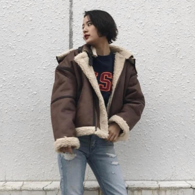 moussy F／MOUTON AVIATOR JACKET-