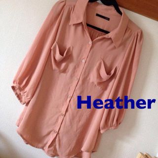 ヘザー(heather)のHeather♡シフォンゆるシャツ(シャツ/ブラウス(長袖/七分))