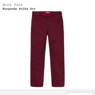 シュプリーム(Supreme)の破格 SUPREME WORK PANT Burgundy polka dot (ワークパンツ/カーゴパンツ)