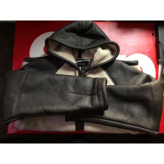 supreme reversed shearling hooded jacket