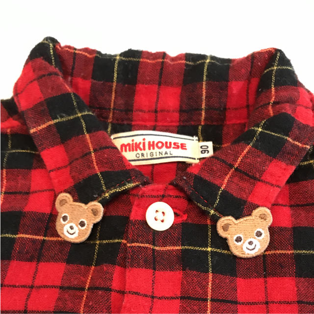 mikihouse(ミキハウス)のミキハウス 90㎝ ネルシャツ ブラウス キッズ/ベビー/マタニティのキッズ服男の子用(90cm~)(Tシャツ/カットソー)の商品写真