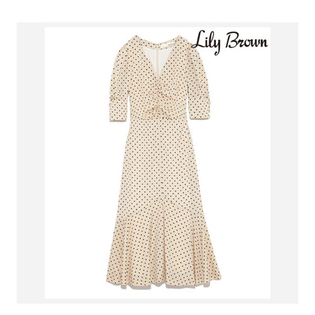 Lily Brown(リリーブラウン)のリリーブラウン ドットワンピース 完売品 レディースのワンピース(ロングワンピース/マキシワンピース)の商品写真