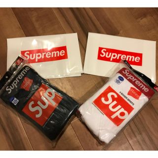 シュプリーム(Supreme)のショッパー付 Supreme/hanes ボクサーパンツ 白黒セットSサイズ(ボクサーパンツ)