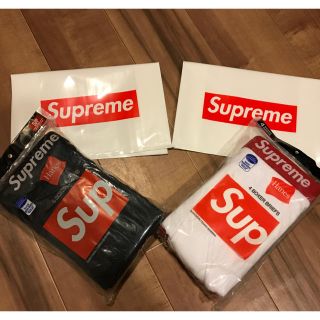 シュプリーム(Supreme)のショッパー付 Supreme/hanes Sサイズ白黒ボクサーパンツセット(ボクサーパンツ)