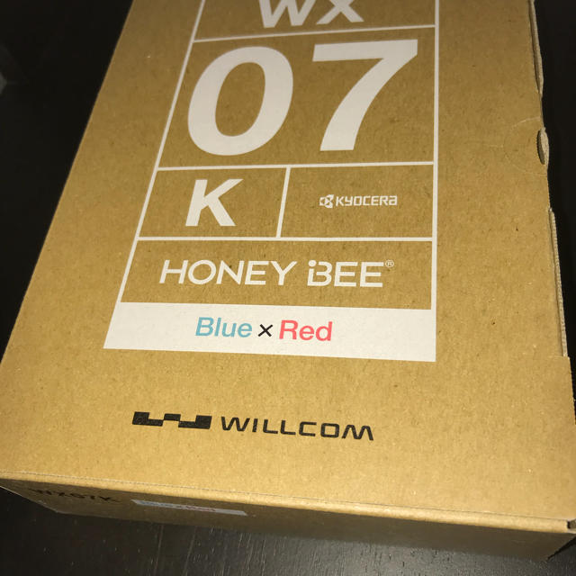 HONEY BEE(ハニービー)のWillcom PHS HONEY BE WX07 Blue×Red スマホ/家電/カメラのスマートフォン/携帯電話(PHS本体)の商品写真