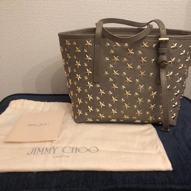 Jimmychoo スタッズトート Sサイズ ライトカーキ