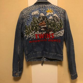 ディースクエアード(DSQUARED2)の破格！ DSQUARED2 ダメージ加工 刺繍デニムジャケット 48(Gジャン/デニムジャケット)