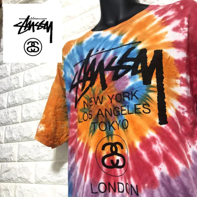 STUSSY(ステューシー)の【人気】STUSSY タイダイ染め加工ワールドツアーTシャツ メンズのトップス(Tシャツ/カットソー(半袖/袖なし))の商品写真