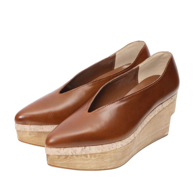 WOOD PLATFORM PUMPS アメリ　パンプス