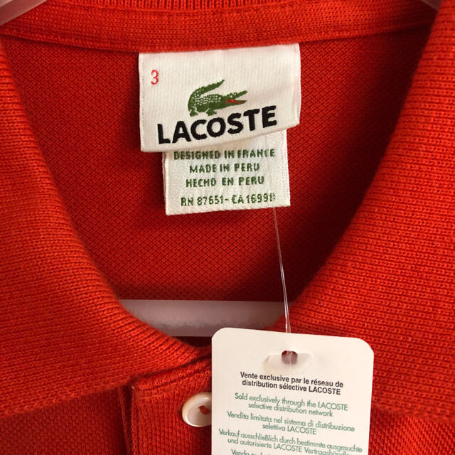 LACOSTE(ラコステ)のラコステ オレンジ レッド ポロシャツ  S XS サイズ メンズのトップス(ポロシャツ)の商品写真