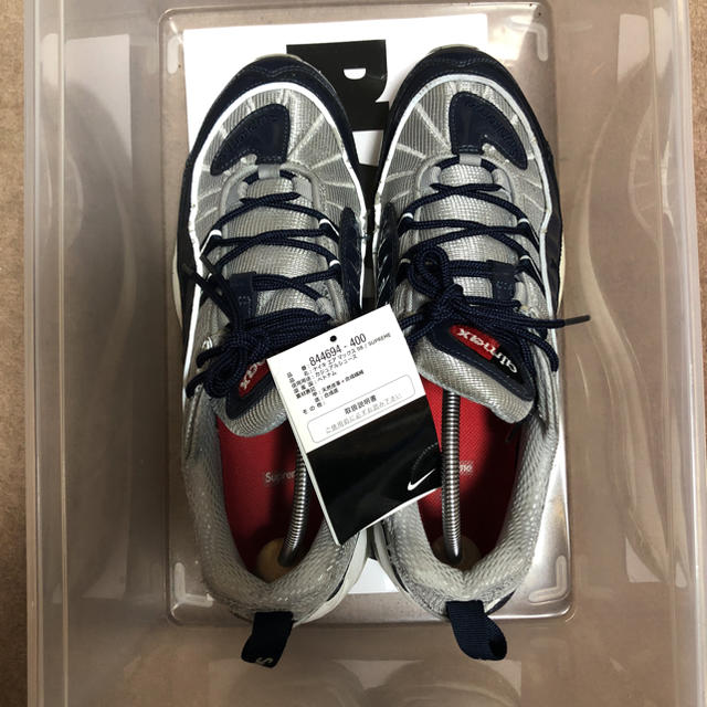 黒タグ付き us9.5 air max 98 supreme navy