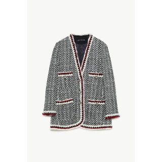 ザラ(ZARA)の新品 ZARA ツイードジャケット レディース(ノーカラージャケット)