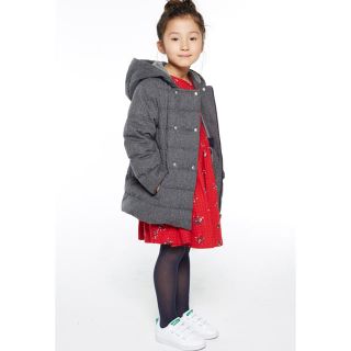 プチバトー(PETIT BATEAU)のラスト◆10ans◆新品 プチバトー フランネル中綿入りフード付きコート(コート)