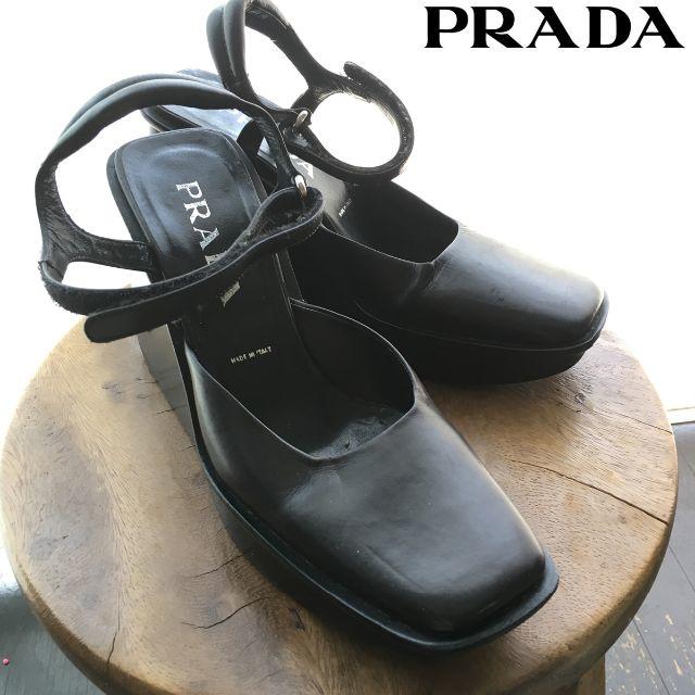 PRADA(プラダ)の◇プラダ（PRADA）プラットフォームサンダル・ミュール36.5 レディースの靴/シューズ(ハイヒール/パンプス)の商品写真