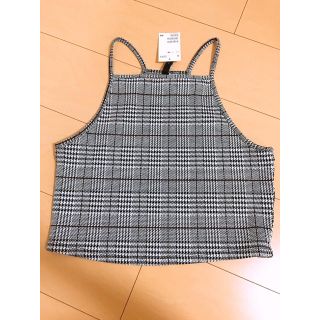 エイチアンドエム(H&M)のH&M 今季 新品未使用 変形トップス グレンチェック(Tシャツ(半袖/袖なし))