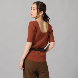 ジーナシス(JEANASIS)のJEANASIS バックオープンワッフルトップス(カットソー(長袖/七分))