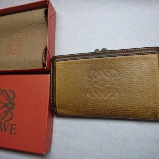 ロエベ(LOEWE)のメッシ様専用！LOEWE ロエベ がま口付き二つ折り財布 茶色 男性でもＯＫ！(財布)