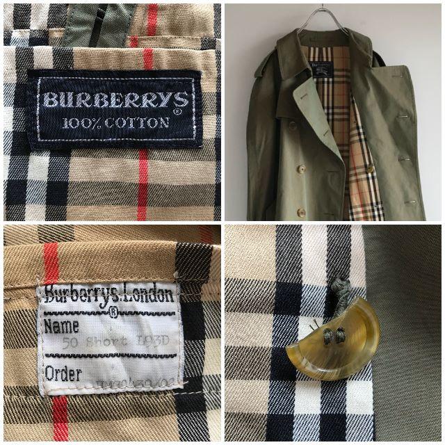 BURBERRY - 希少 英国製ビンテージ バーバリー コットンギャバトレンチ
