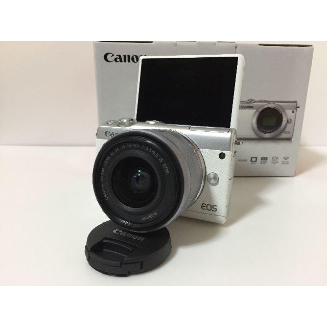 新品 Canon EOS M100 レンズキット ホワイト 8GB SDカード付ミラーレス一眼