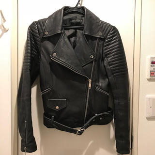 ザラ(ZARA)のAA様専用 本革ライダースダブルジャケット 黒 XS(ライダースジャケット)