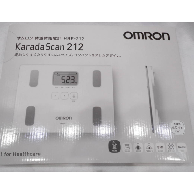 OMRON(オムロン)の【新品】オムロン 公式 体重体組成計 ホワイト HBF-212 スマホ/家電/カメラの生活家電(体脂肪計)の商品写真