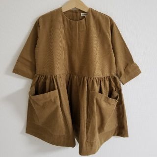 3-5Y♡AS WE GROW♡Pocket dress taupe(ワンピース)