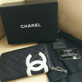 シャネル(CHANEL)の送料無料！シャネル☆CHANEL ☆カンボンライン 黒×白(財布)