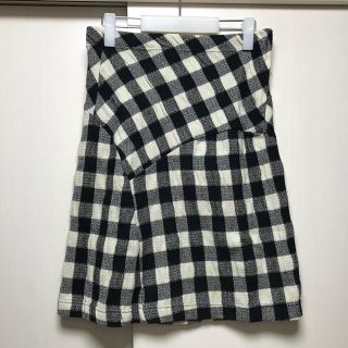 コムデギャルソン(COMME des GARCONS)のトリコ コムデギャルソン ブロックチェック柄 切替 デザイン スカート(ひざ丈スカート)