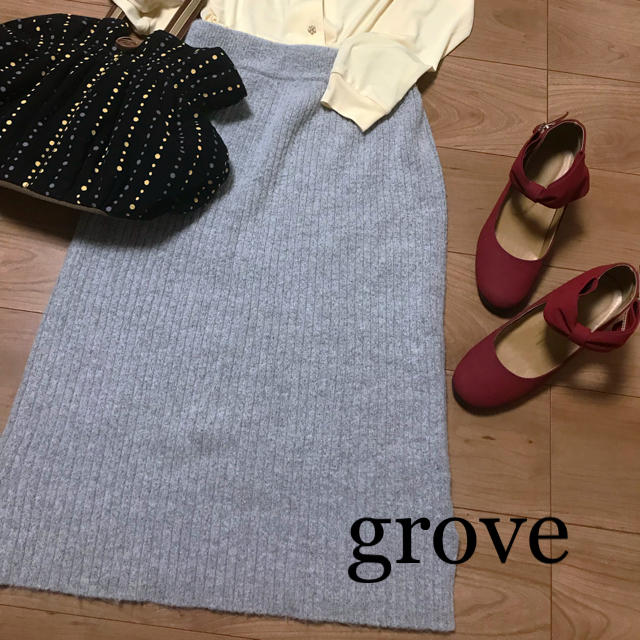 grove(グローブ)の☆grove☆グローブ  ニットタイトスカート レディースのスカート(ひざ丈スカート)の商品写真