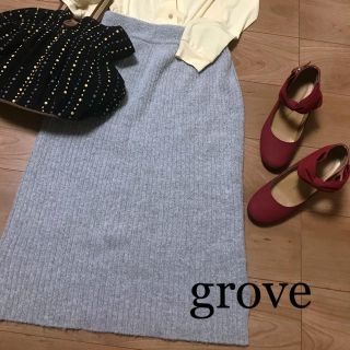 グローブ(grove)の☆grove☆グローブ  ニットタイトスカート(ひざ丈スカート)