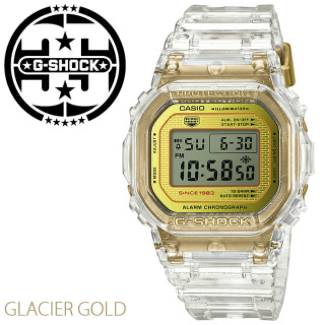 限定 新品 G-SHOCK 35周年記念限定 グレイシア ゴールド スケルトン