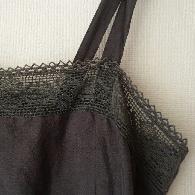 Drawer(ドゥロワー)のdosa◇薄墨のような黒のキャミソールワンピース　size１　silk100 レディースのワンピース(ひざ丈ワンピース)の商品写真