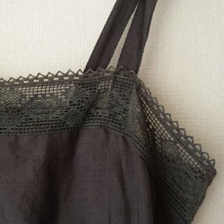 ドゥロワー(Drawer)のdosa◇薄墨のような黒のキャミソールワンピース　size１　silk100(ひざ丈ワンピース)