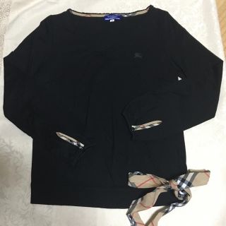 バーバリーブルーレーベル(BURBERRY BLUE LABEL)の美品  バーバリー  リボン付き カットソー(カットソー(長袖/七分))