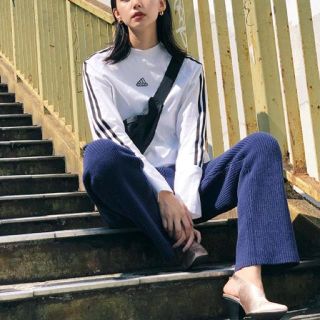 マウジー(moussy)のmoussy×adidas共同開発♡3ラインロングTシャツ♡sly.rodeo系(Tシャツ(長袖/七分))