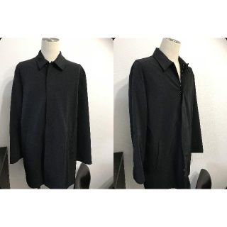 プラダ(PRADA)の●１５万プラダ黒テクノストレッチ希少Ｗジップナイロンハーフコート裏地無●美品(ステンカラーコート)