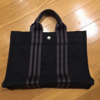 エルメス(Hermes)のHERMES エルメス フゥールトゥPM 黒/グレー(トートバッグ)