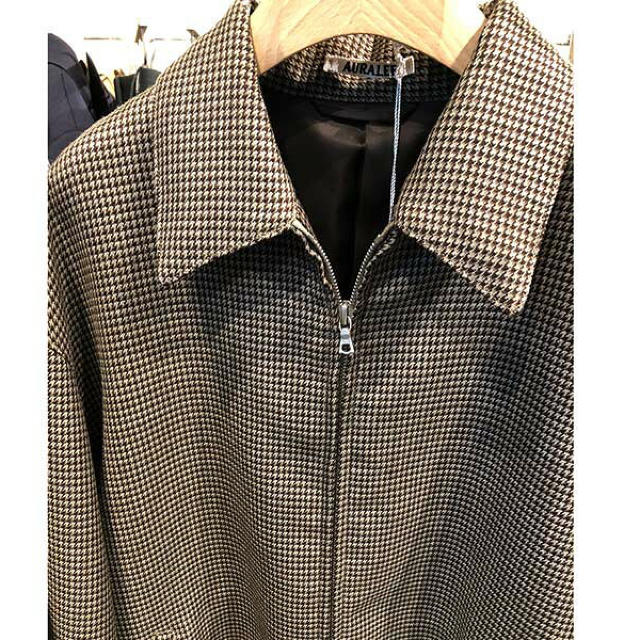 AURALEE DOUBLE FACE CHECK ZIP BLOUSON